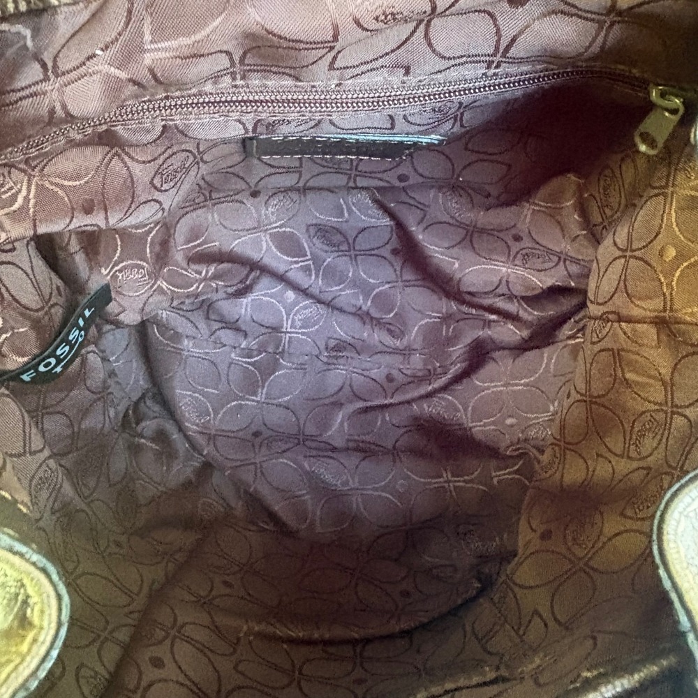 Fossil Mini Backpack Small Bronze Metallic Leather  Boho Bag Travel Casual - Picture 11 of 16